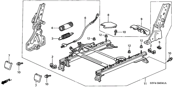 MDX MIDDLE SEAT COMPONENTS (R.) ('01)