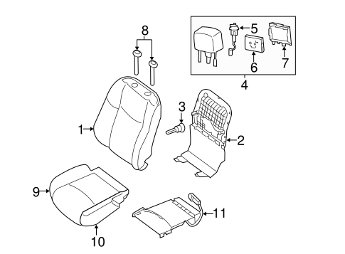 JX35 DRIVER SEAT COMPONENTS