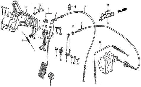 CHASSIS/ACCELERATOR PEDAL (SI) for 1985 Honda PRELUDE #1
