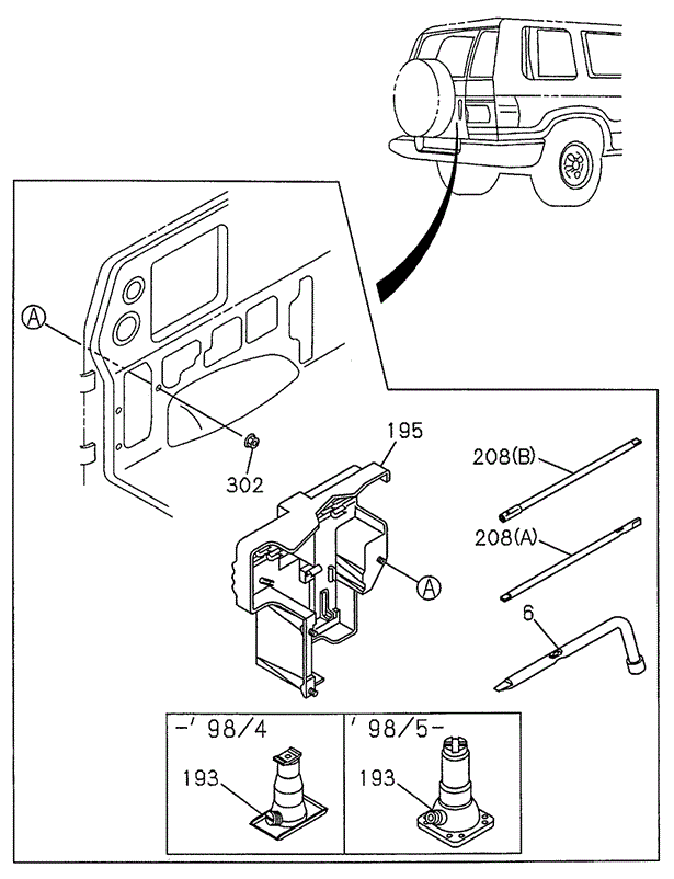 INTERIOR / BUMPER/TOOLS for 1998 Acura SLX #1