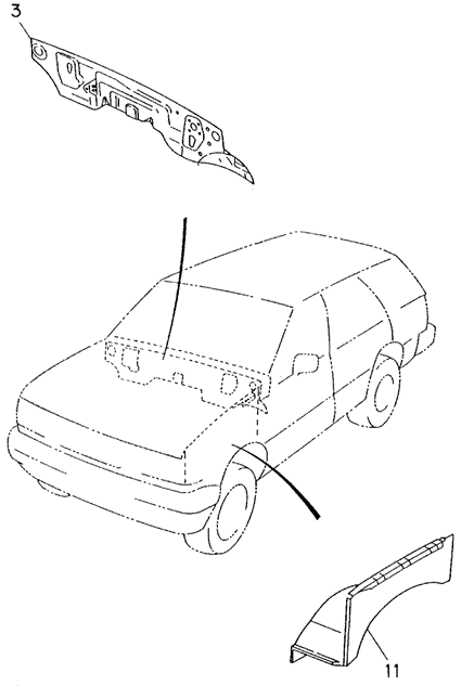 BODY / AIR CONDITIONING/DASH PANEL - FENDER SKIRT for 1994 Honda PASSPORT #1