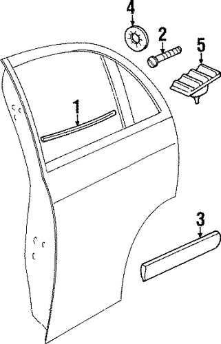 Catera EXTERIOR TRIM - REAR DOOR
