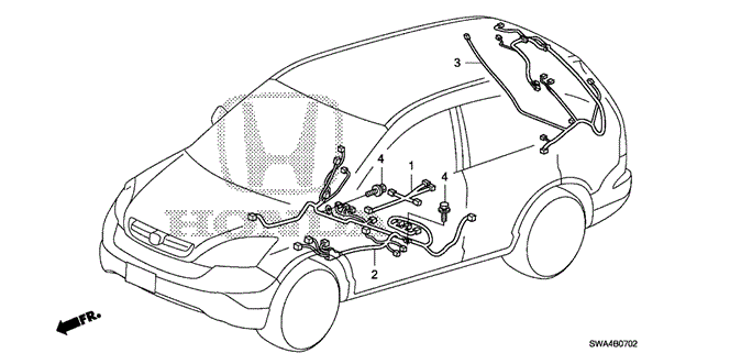 ELECTRICAL / EXHAUST / HEATER / FUEL/WIRE HARNESS (3) for 2009 Honda CR-V #1