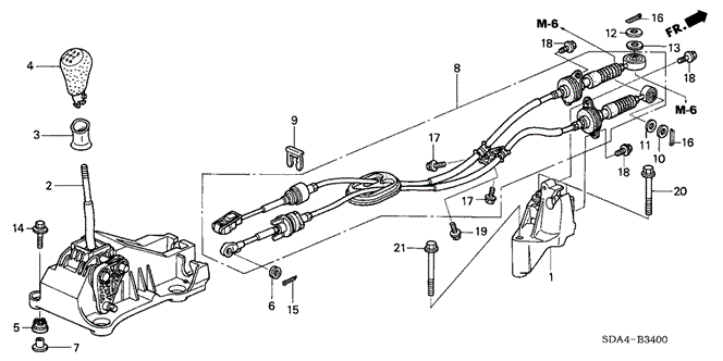 CHASSIS/SHIFT LEVER (5MT) for 2003 Honda ACCORD SEDAN #1