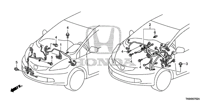 ELECTRICAL / EXHAUST / HEATER / FUEL/WIRE HARNESS (3) for 2009 Honda FIT #1