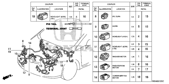 ELECTRICAL / EXHAUST / HEATER / FUEL/ELECTRICAL CONNECTORS (FR.) for 2013 Honda CIVIC NGV #1