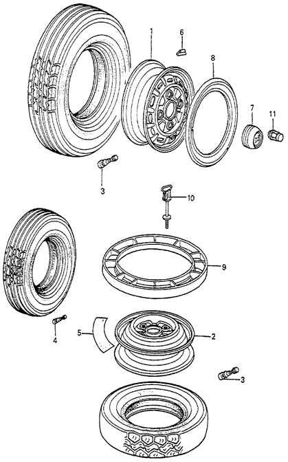 CHASSIS/WHEEL - TIRE for 1983 Honda ACCORD HATCHBACK #1