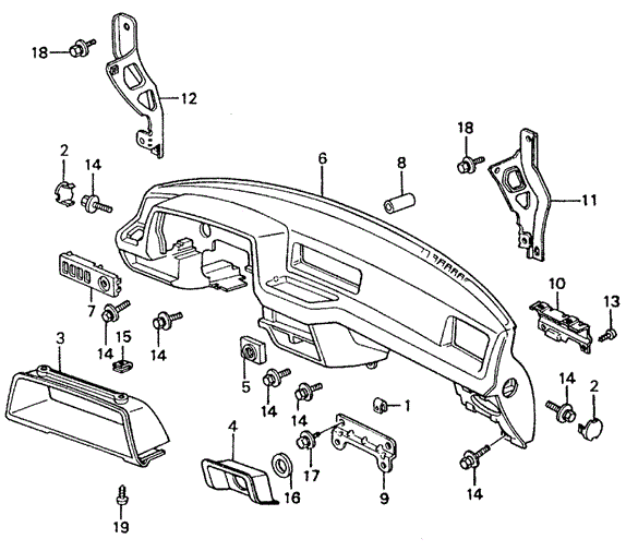 INTERIOR / BUMPER/INSTRUMENT PANEL ('82-'83) for 1982 Honda CIVIC SEDAN #1