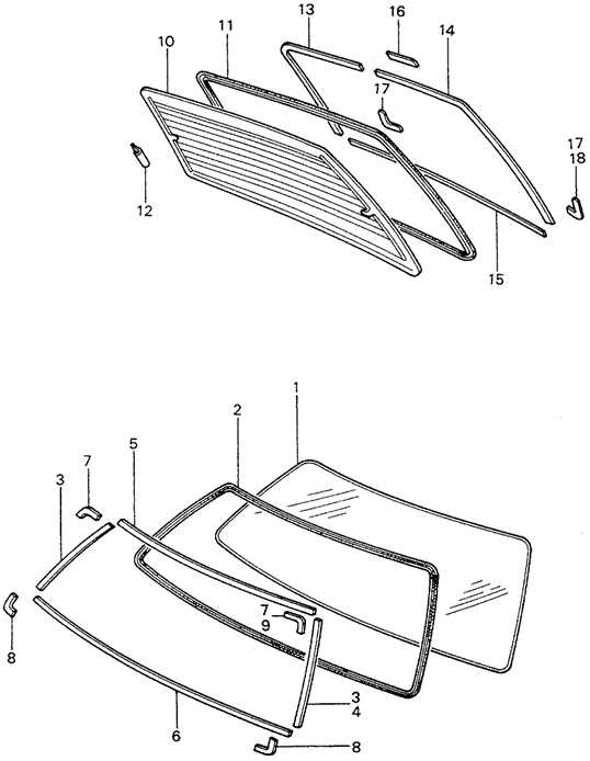 BODY / AIR CONDITIONING/WINDSHIELD - REAR WINDOW for 1980 Honda CIVIC HATCHBACK #1