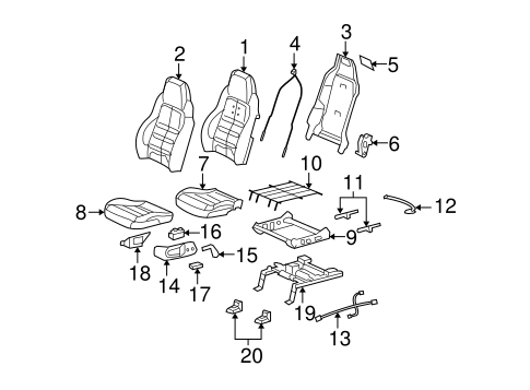 Corvette DRIVER SEAT COMPONENTS 2