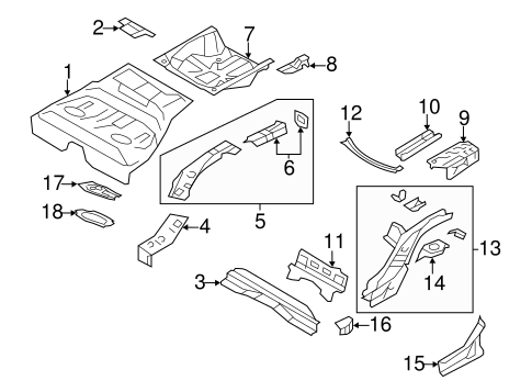 Impreza REAR FLOOR & RAILS 2