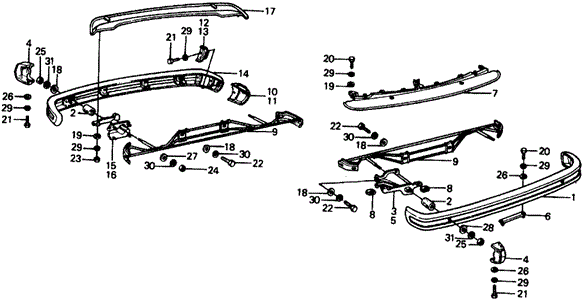 INTERIOR / BUMPER/BUMPER for 1976 Honda CIVIC HATCHBACK #1