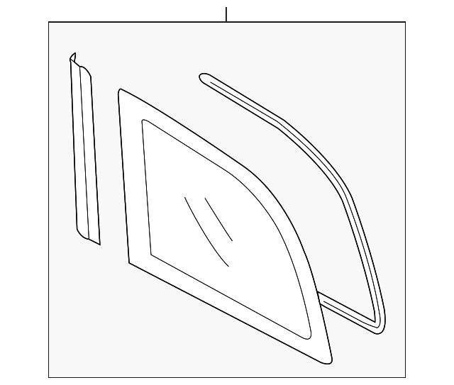 GM9E-63-950B Деталь QTR GLASS, LEFT