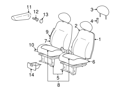 PT Cruiser FRONT SEAT COMPONENTS 2