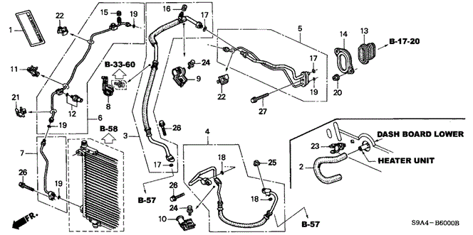 BODY / AIR CONDITIONING/A/C HOSES - PIPES for 2002 Honda CR-V #1