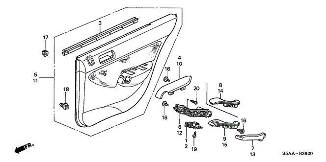 INTERIOR / BUMPER/REAR DOOR LINING for 2004 Honda CIVIC SEDAN #1