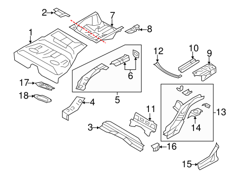 Impreza REAR FLOOR & RAILS 2