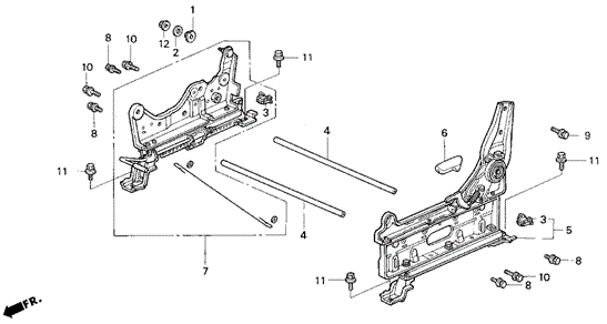 INTERIOR / BUMPER/LEFT FRONT SEAT COMPONENTS (MANUAL) ('95-'97) for 1995 Honda ODYSSEY #1