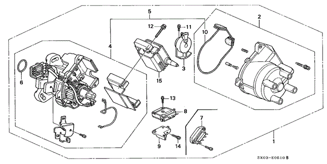 ENGINE/DISTRIBUTOR (HITACHI) (2.2L) for 1995 Honda ODYSSEY #1