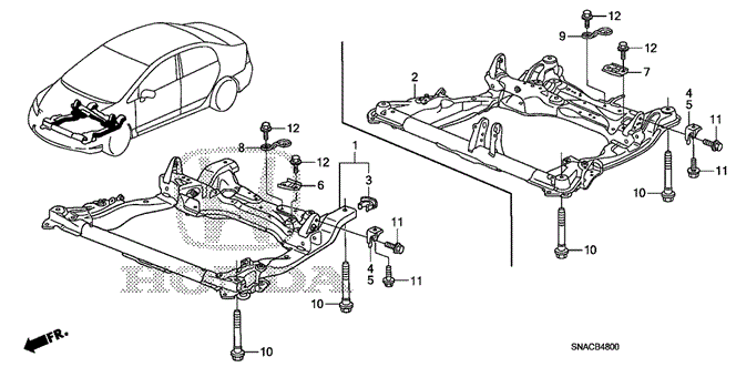 BODY / AIR CONDITIONING/FRONT SUB FRAME for 2010 Honda CIVIC SEDAN #1