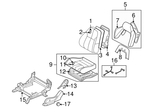 350Z FRONT SEAT COMPONENTS 16