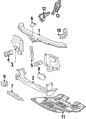LS400 RADIATOR SUPPORT