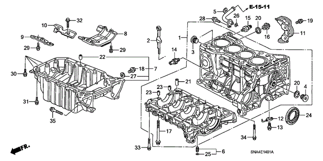 CIVIC SEDAN CYLINDER BLOCK - OIL PAN (2.0L)