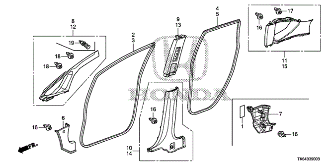 INTERIOR / BUMPER/PILLAR GARNISH for 2009 Honda FIT #1
