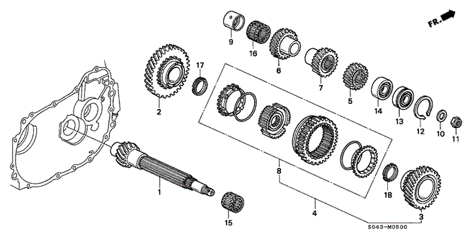 TRANSMISSION - MANUAL/MT COUNTERSHAFT for 1996 Honda CIVIC SEDAN #1