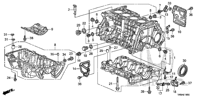 CIVIC SEDAN CYLINDER BLOCK - OIL PAN (1.8L)