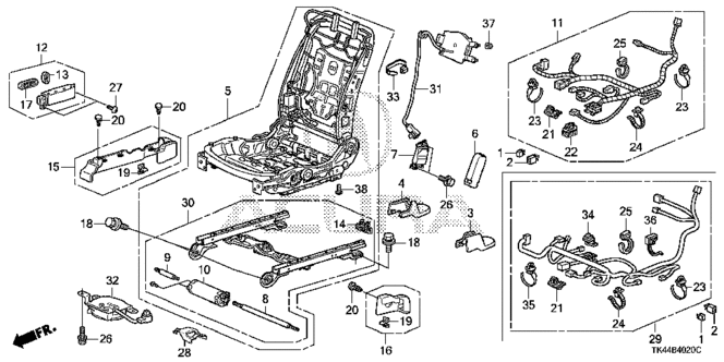 TL FRONT SEAT COMPONENTS (R.)