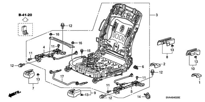 CIVIC COUPE FRONT SEAT COMPONENTS (R.) (-'07)