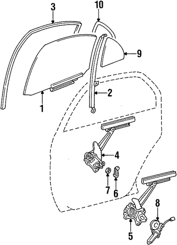 Corolla GLASS - REAR DOOR