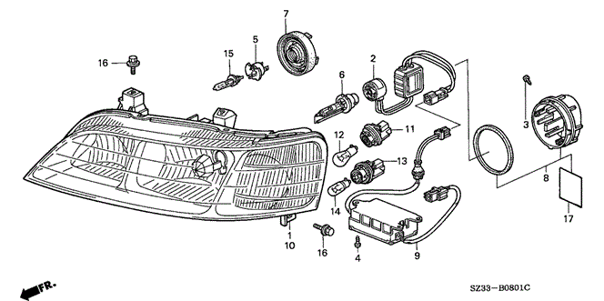 RL HEADLIGHT ('99-'03)
