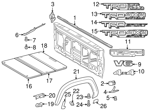 Tacoma EXTERIOR TRIM - PICK UP BOX 2