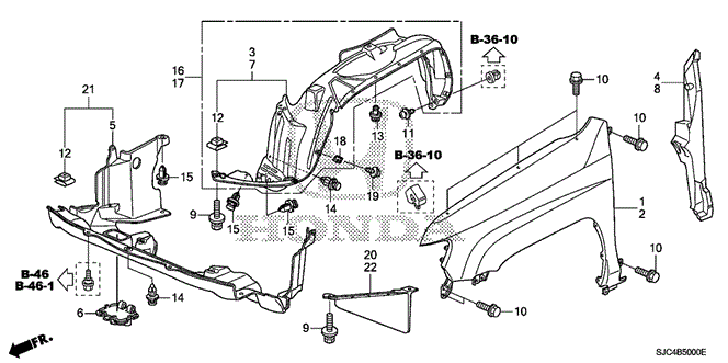 BODY / AIR CONDITIONING/FRONT FENDERS for 2010 Honda RIDGELINE #1