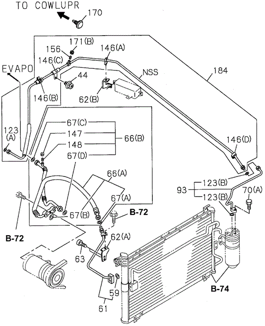 BODY / AIR CONDITIONING/A/C PIPING (DX) for 1996 Honda PASSPORT #1