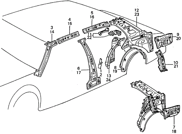 BODY / AIR CONDITIONING/INNER PANEL for 1982 Honda CIVIC SEDAN #1