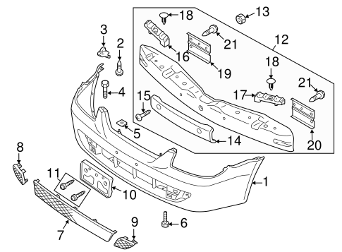 Protege BUMPER & COMPONENTS - FRONT