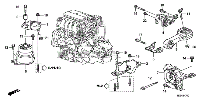 BODY / AIR CONDITIONING/ENGINE MOUNT (MT) for 2009 Honda FIT #1