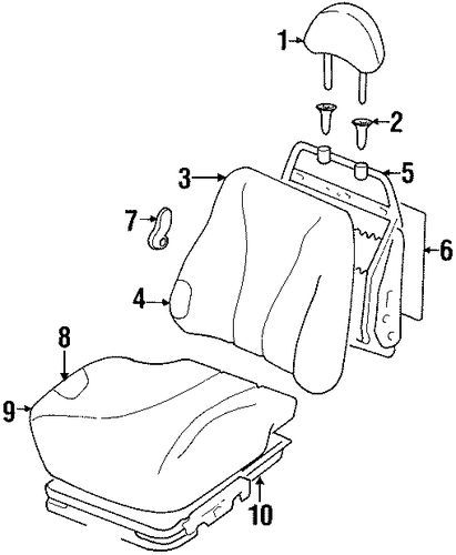 Tiburon FRONT SEAT COMPONENTS