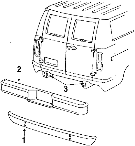 E-250 Econoline Club Wagon BUMPER & COMPONENTS - REAR