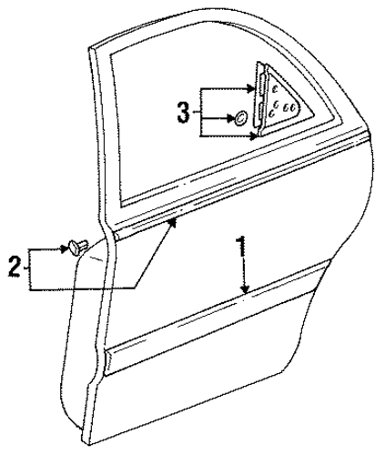 626 EXTERIOR TRIM - REAR DOOR