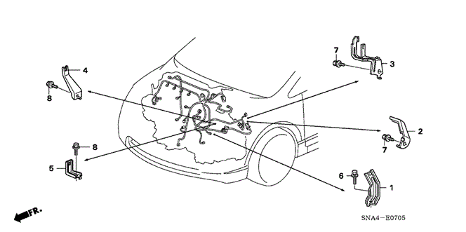 CIVIC SEDAN ENGINE WIRE HARNESS STAY (1.8L)