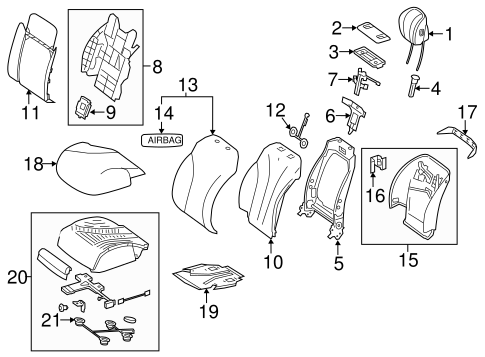 S550 PASSENGER SEAT COMPONENTS 2