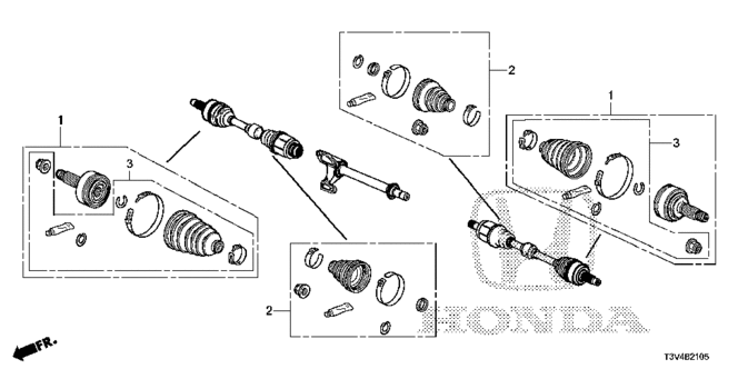 CHASSIS/FRONT DRIVESHAFT SET SHOR T PARTS for 2014 Honda ACCORD PLUG-IN #1