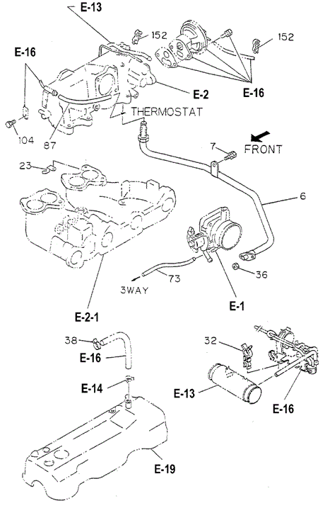 ENGINE/EMISSION HOSE (DX) for 1996 Honda PASSPORT #1
