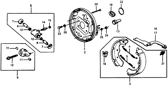 CHASSIS/REAR BRAKE SHOE for 1977 Honda ACCORD HATCHBACK #1