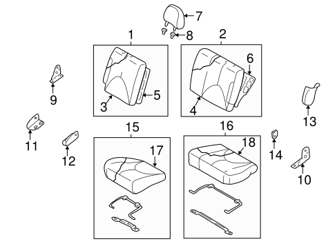 Tribute REAR SEAT COMPONENTS