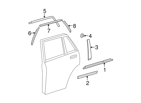 RX350 EXTERIOR TRIM - REAR DOOR